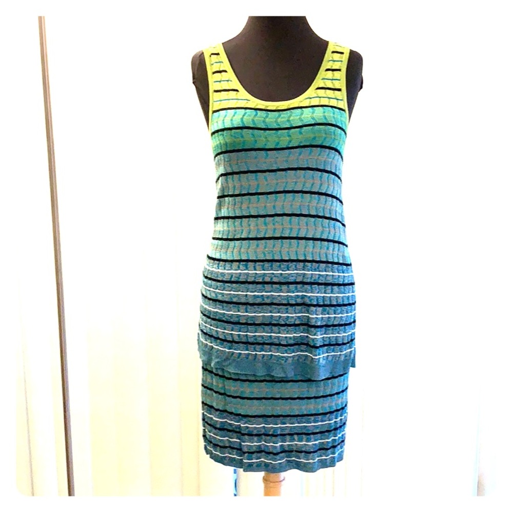 Ann Taylor LOFT striped sweater skirt and matching top set.